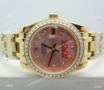 High Quality Rolex Copy Watches Masterpiece All Gold Pink Dial Watches 34mm